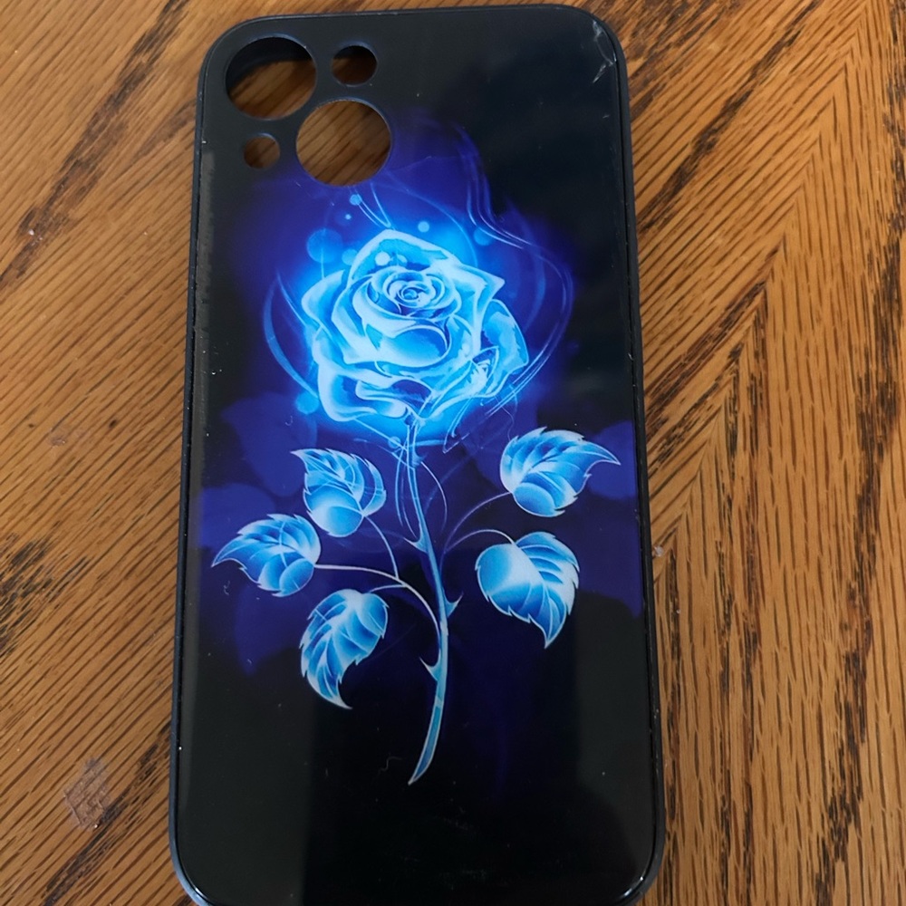LIGHTED Blue Rose Floral IPhone 14 Case 💕 changes colors!
